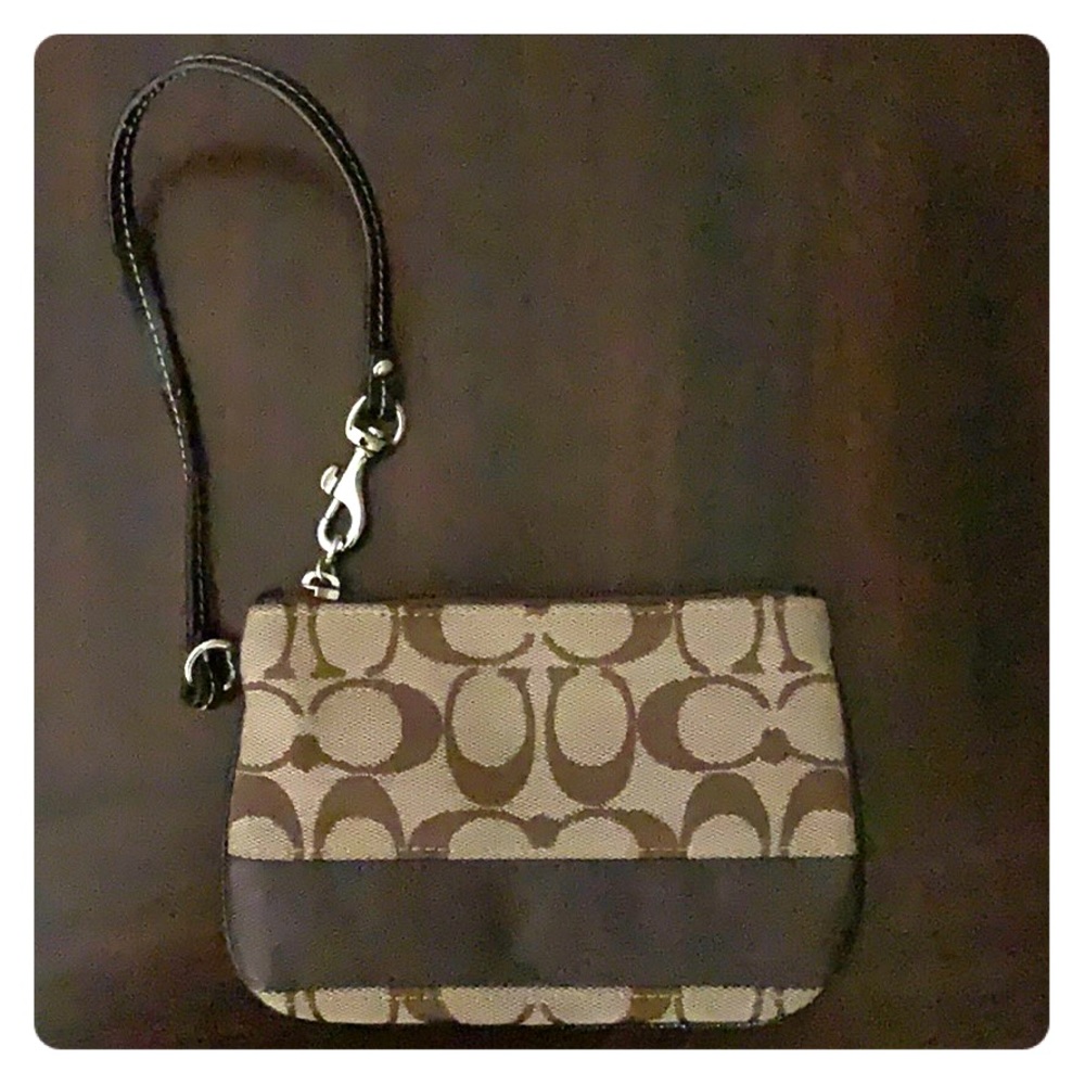 Coach Brown Wristlet